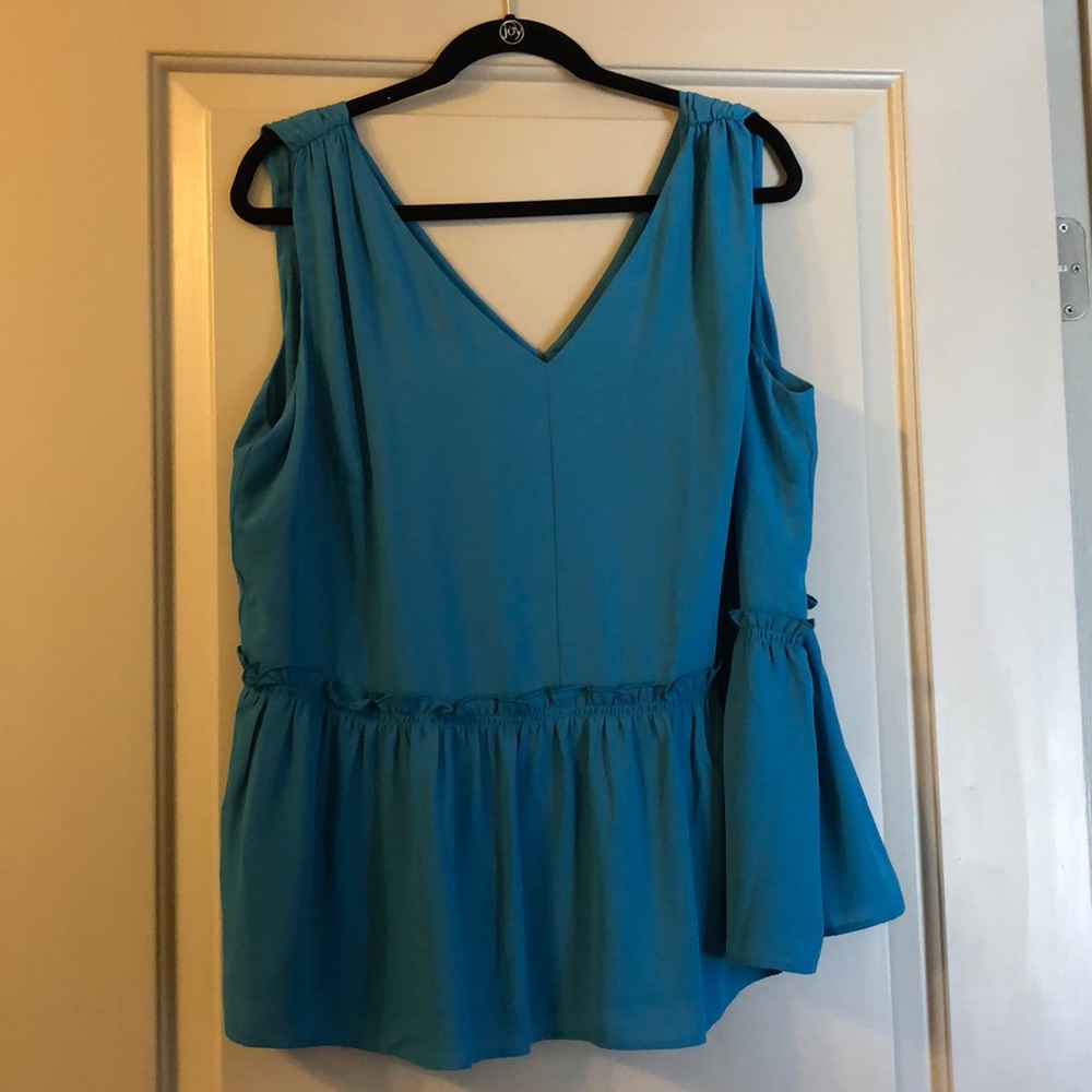 Blue Peplum LOFT Top